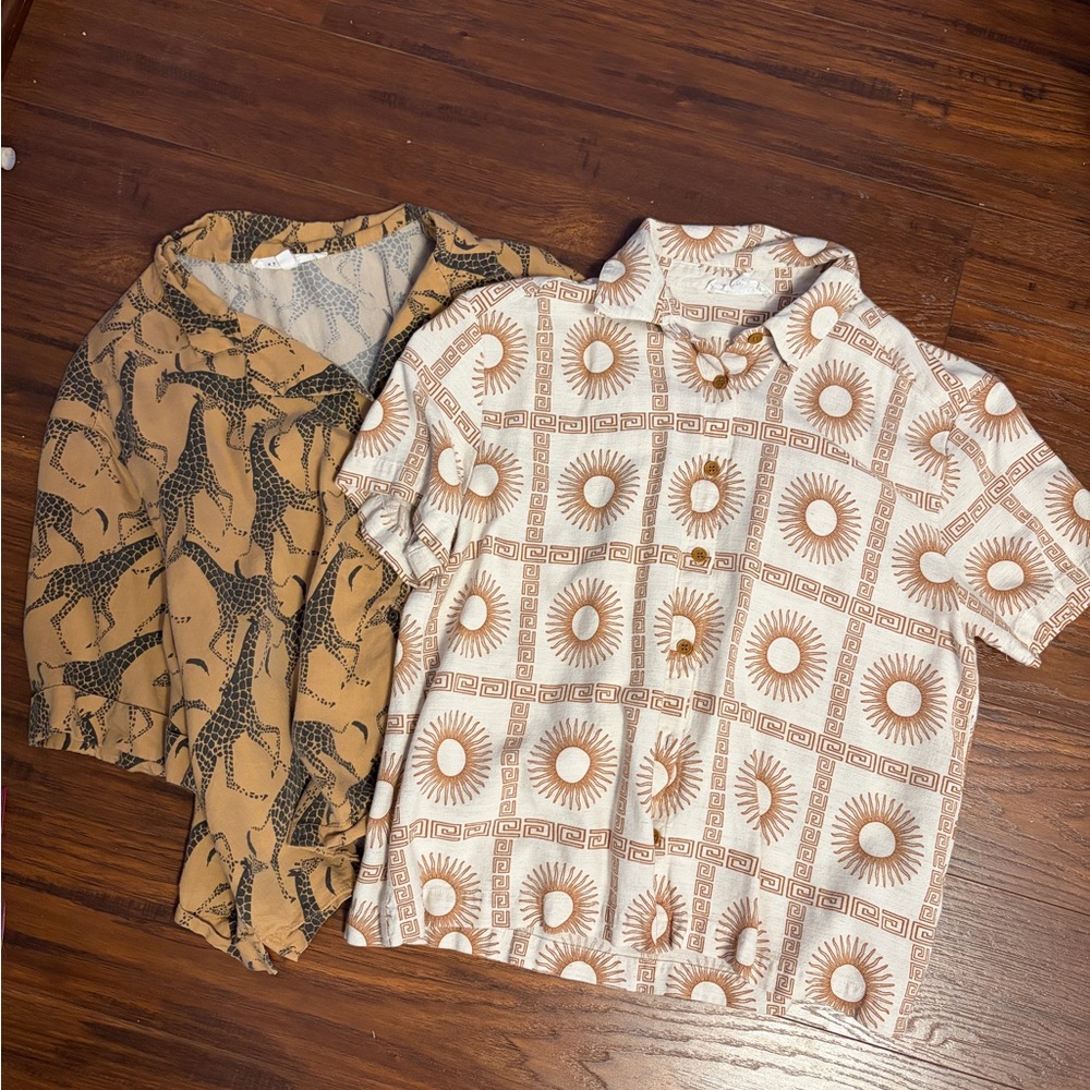 2 button up tops, short sleeve - Jane + Delancy
